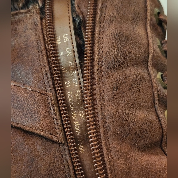 Carlos Santana Brown Lace up Moto Combat Boots Women's 7M - Picture 11 of 11